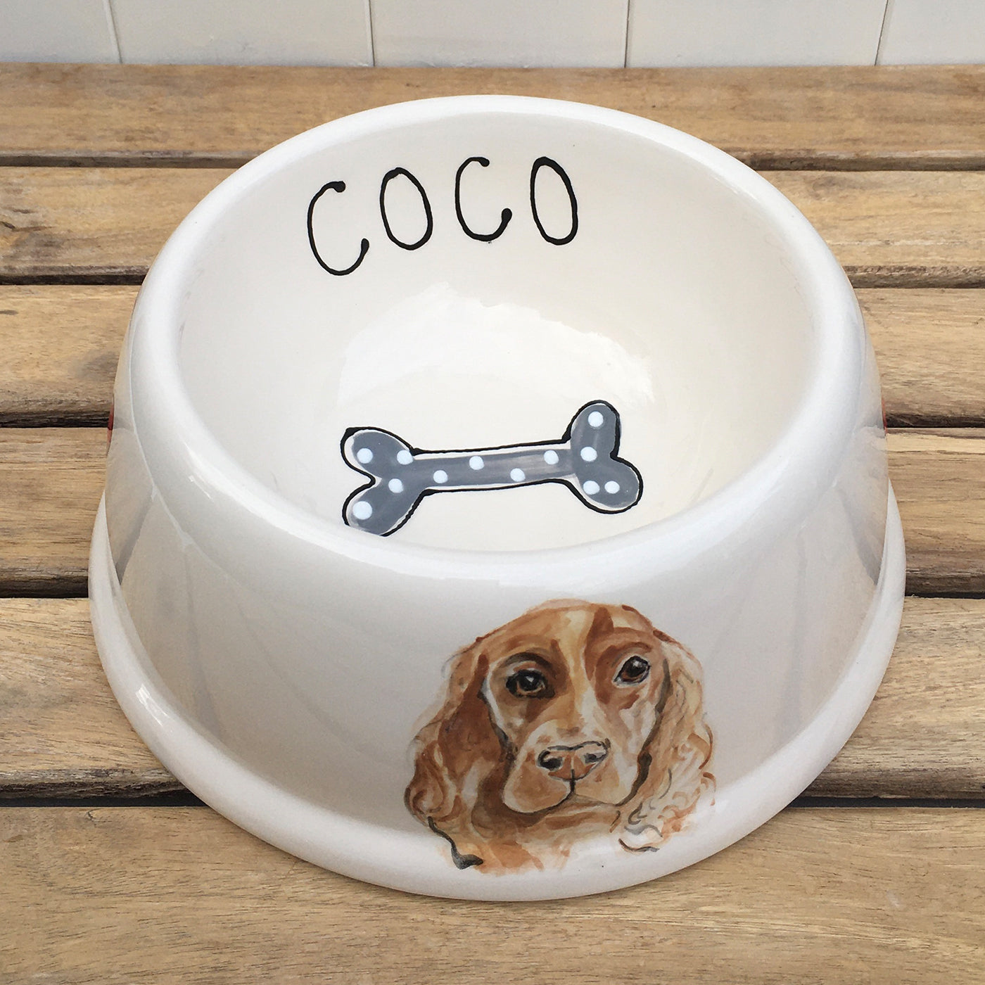 Portrait Dog Bowl by Purple Glaze - Angled