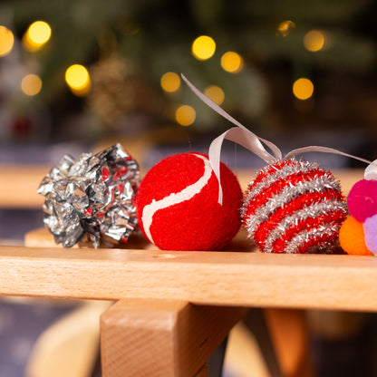 Rosewood Foot Of Festive Cat Balls