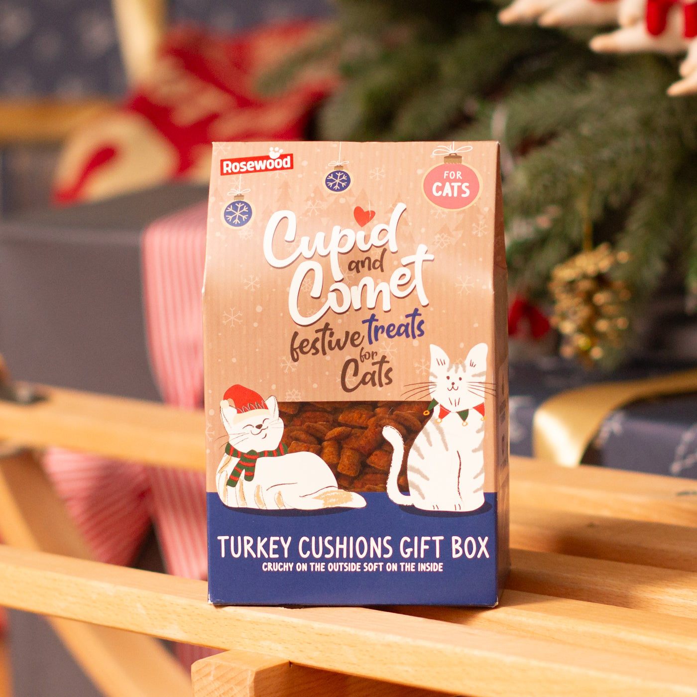 Rosewood Turkey Cat Cushion Christmas Gift Box