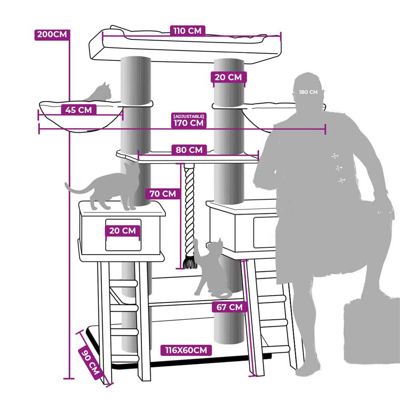 The Rebels Ragdoll 200cm Cat Tree