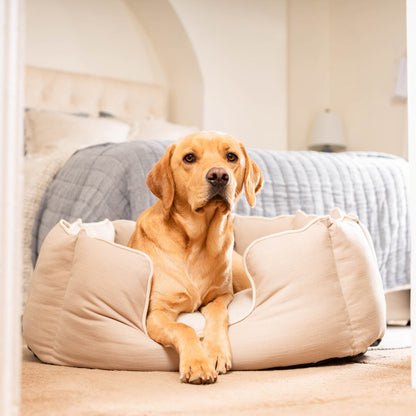 High Wall Bed With Removable Covers in Savanna Oatmeal by Lords & Labradors