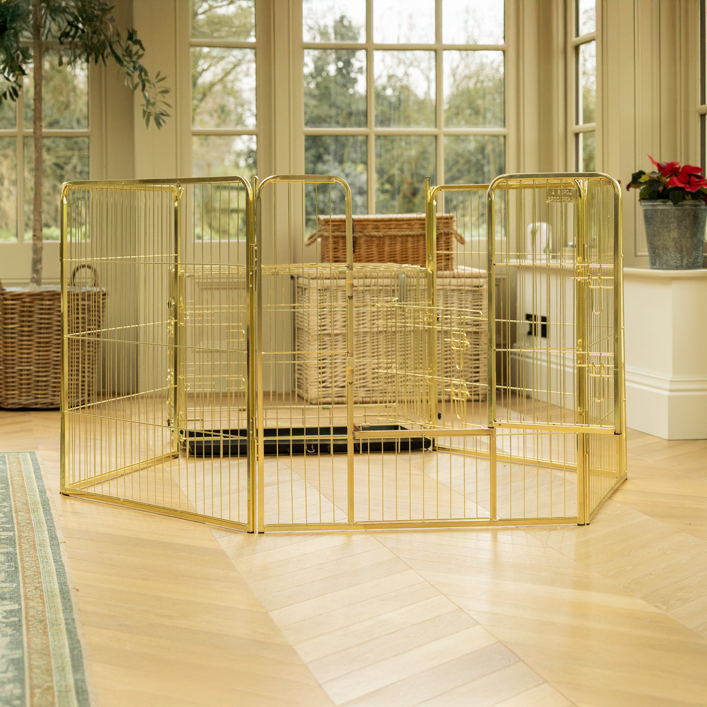 Special Edition Puppy Play Pen & Crate Extension in Champagne Gold by Lords & Labradors