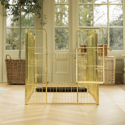 Special Edition Puppy Play Pen & Crate Extension in Champagne Gold by Lords & Labradors