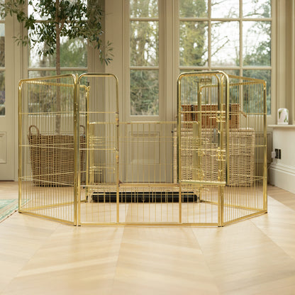 Special Edition Puppy Play Pen & Crate Extension in Champagne Gold by Lords & Labradors