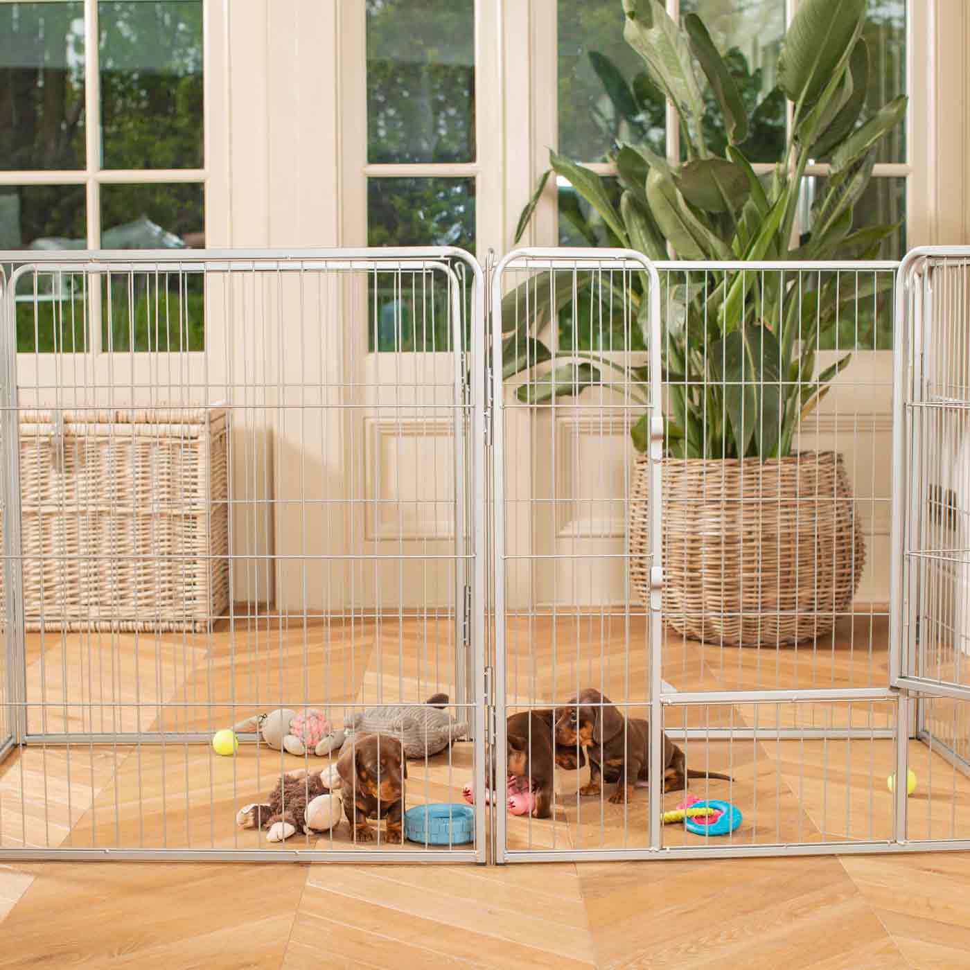 Tall puppy hot sale playpen