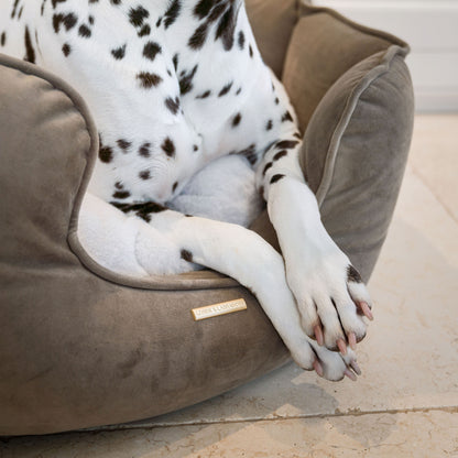 High Wall Bed With Removable Covers in Clay Velvet by Lords & Labradors