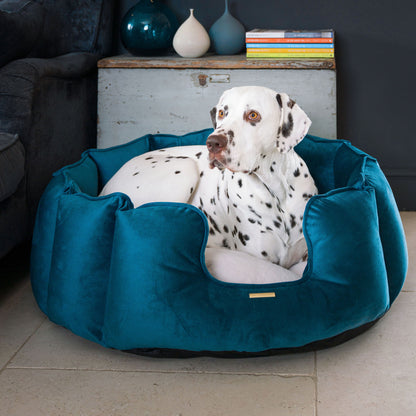 High Wall Bed With Removable Covers in Marine Velvet by Lords & Labradors