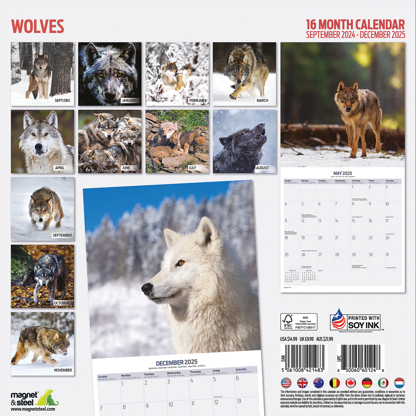 Wolves 2025 Calendar Gifting Lords & Labradors