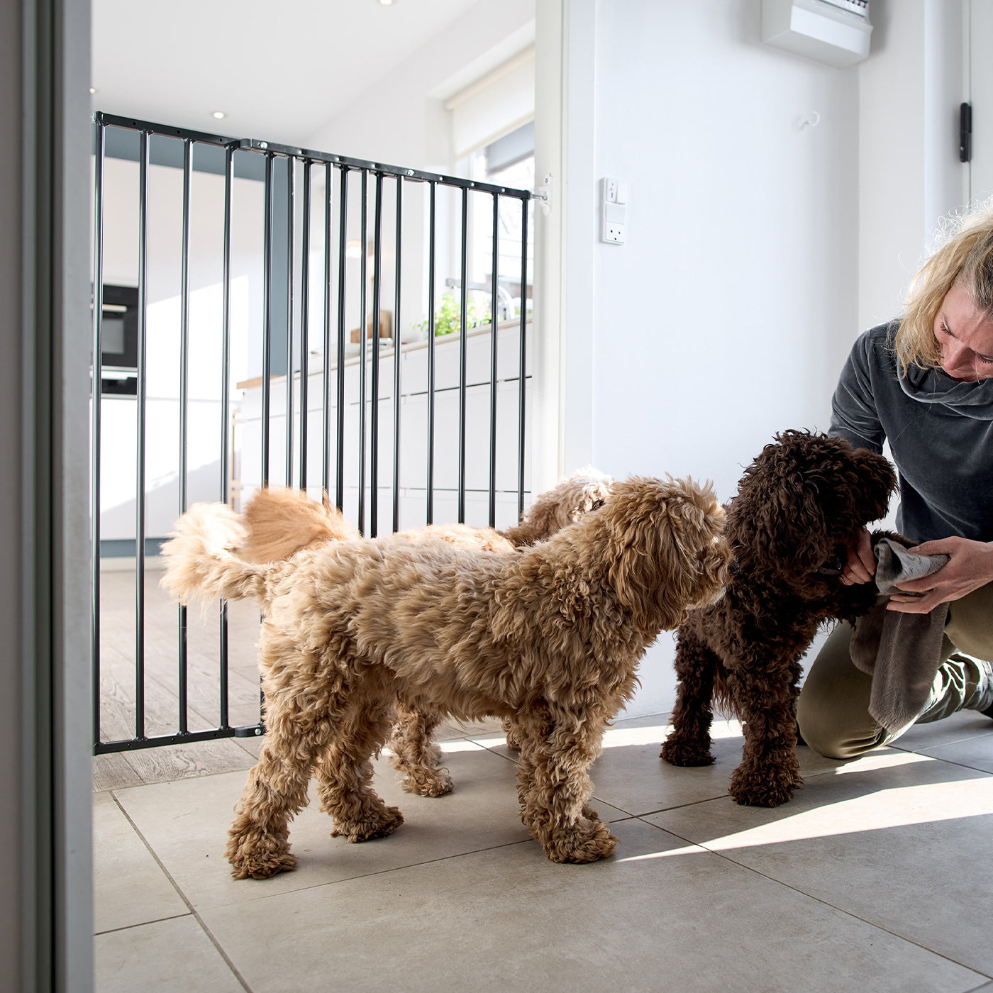 DogSpace Charlie Extra Tall 105cm Extending Pet Gate Black