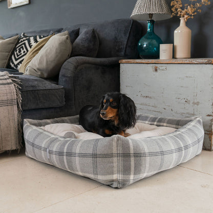 Box Bed For Dogs in Balmoral Tweed by Lords & Labradors