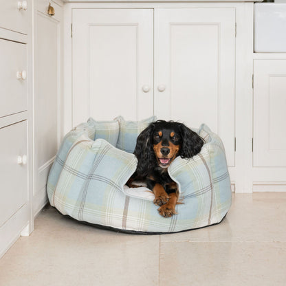 High Wall Bed With Removable Covers in Balmoral Duck Egg Tweed by Lords & Labradors