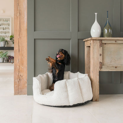 High Wall Bed With Removable Covers in Ivory Bouclé by Lords & Labradors