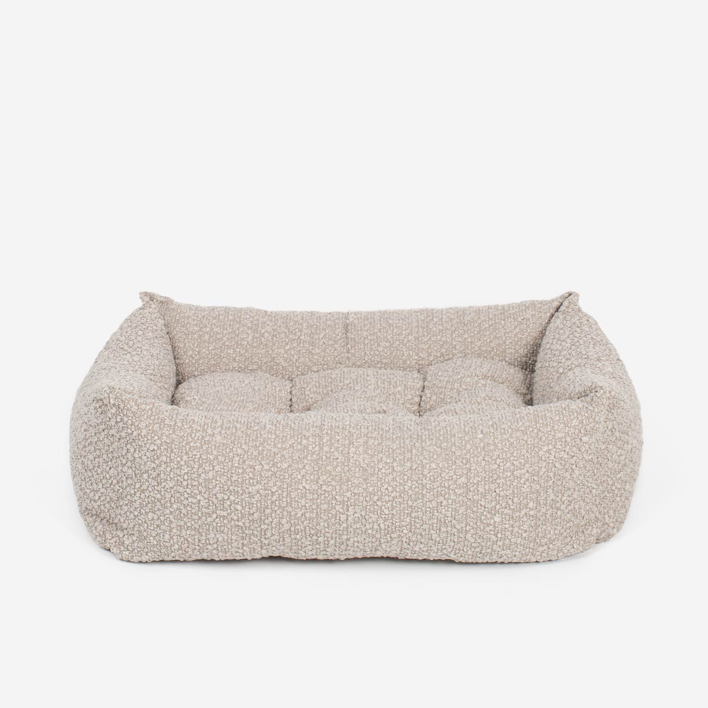 Mink Bouclé Cosy & Calming Puppy Box Bed | Luxury Dog Beds | Lords