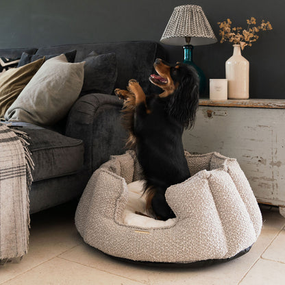 High Wall Bed With Removable Covers in Mink Bouclé by Lords & Labradors