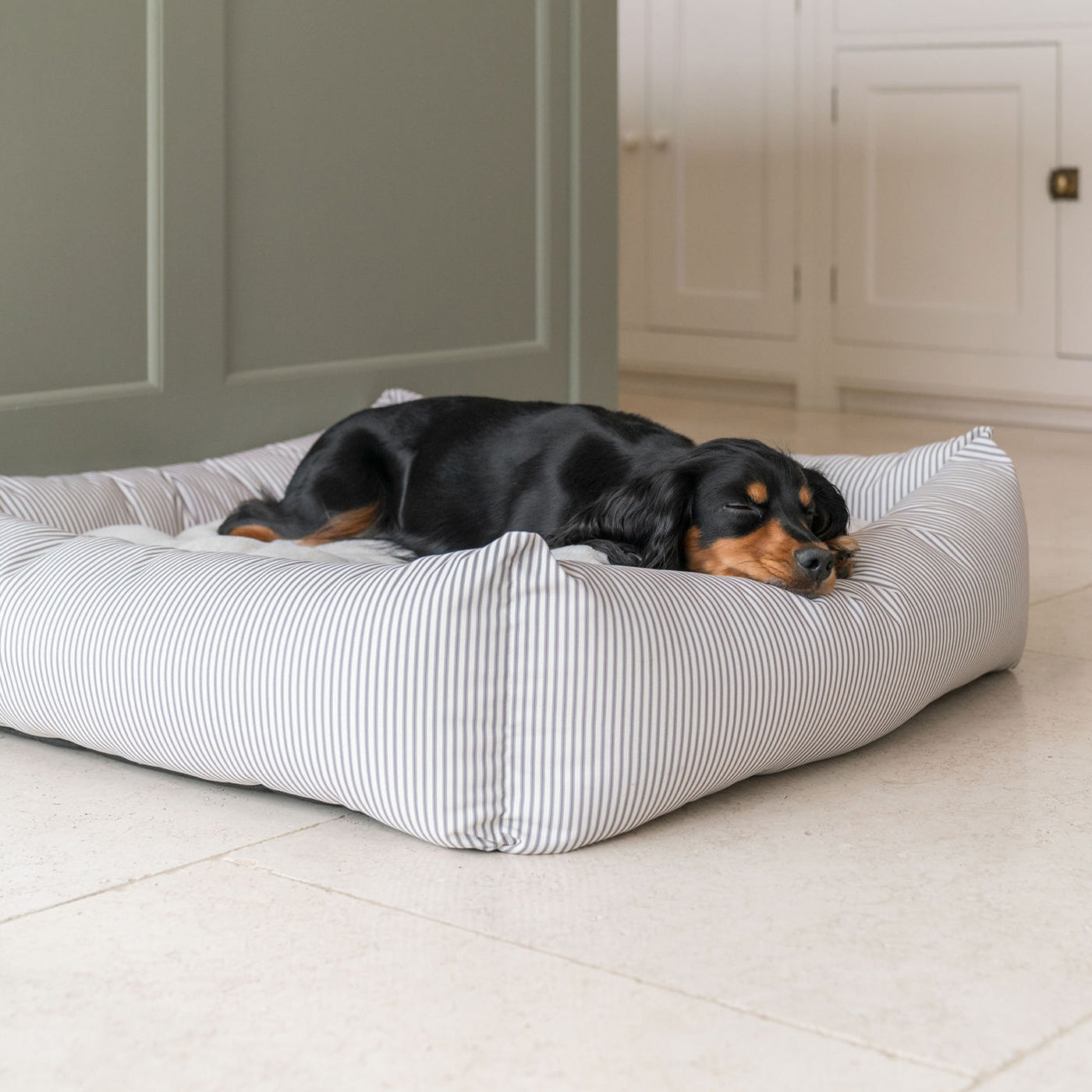 Box Bed With Removable Covers in Regency Stripe  by Lords & Labradors