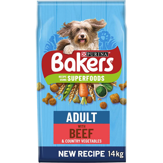 Bakers Adult Dry Dog Food Beef & Veg 14kg