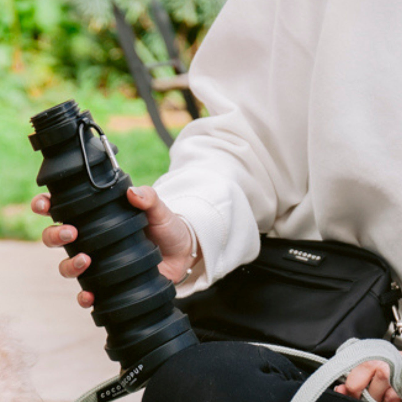 Cocopup London Black Collapsible Water Bottle