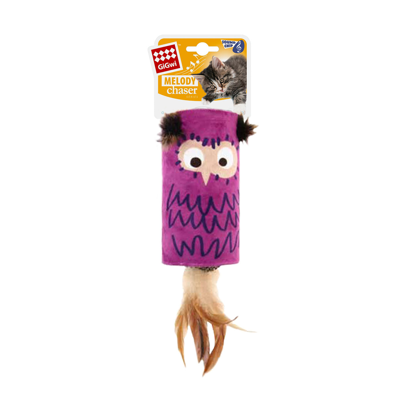GiGwi Cat Melody Chaser Owl Tube with Sound