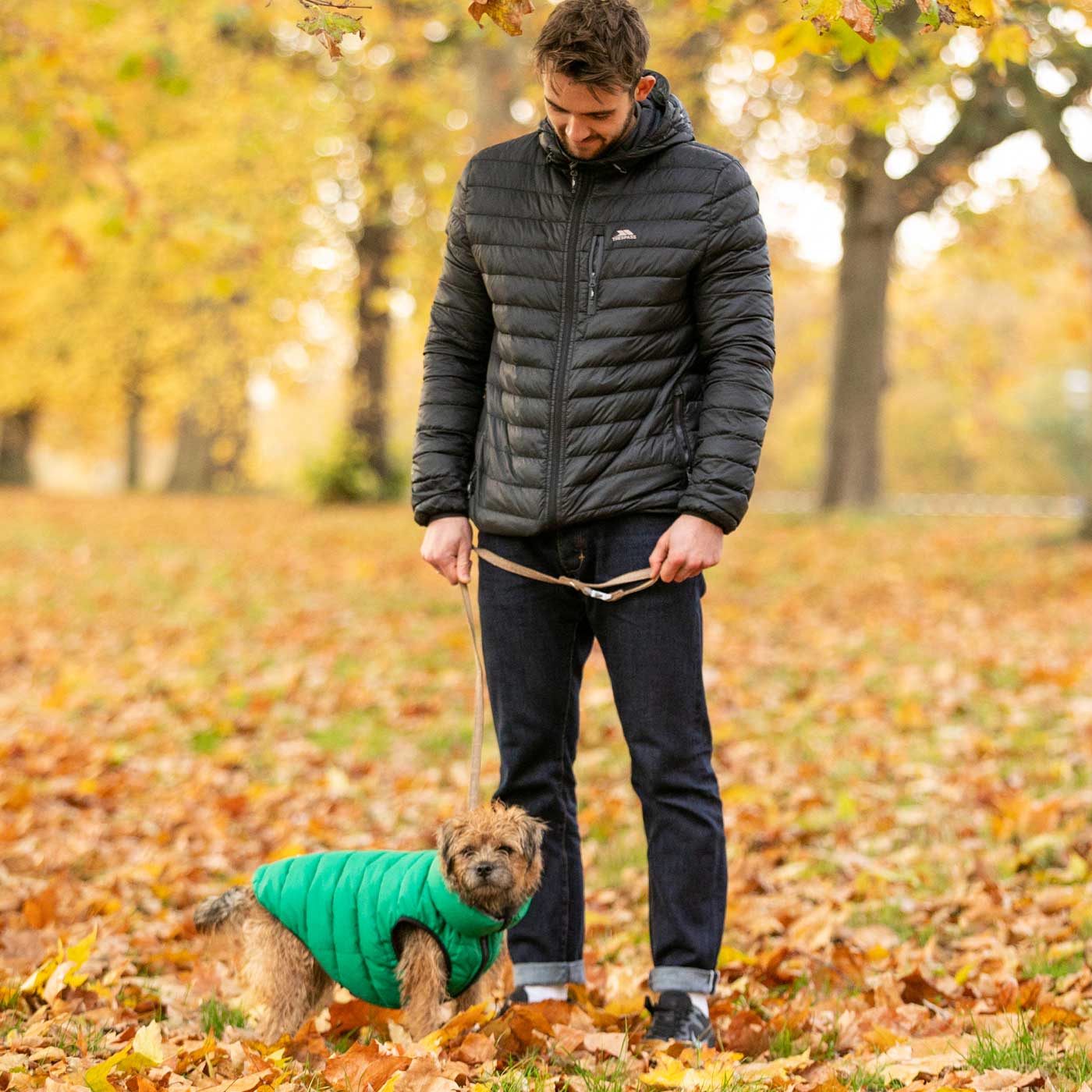 Hugo & Hudson Caramel Checked Herringbone Lead