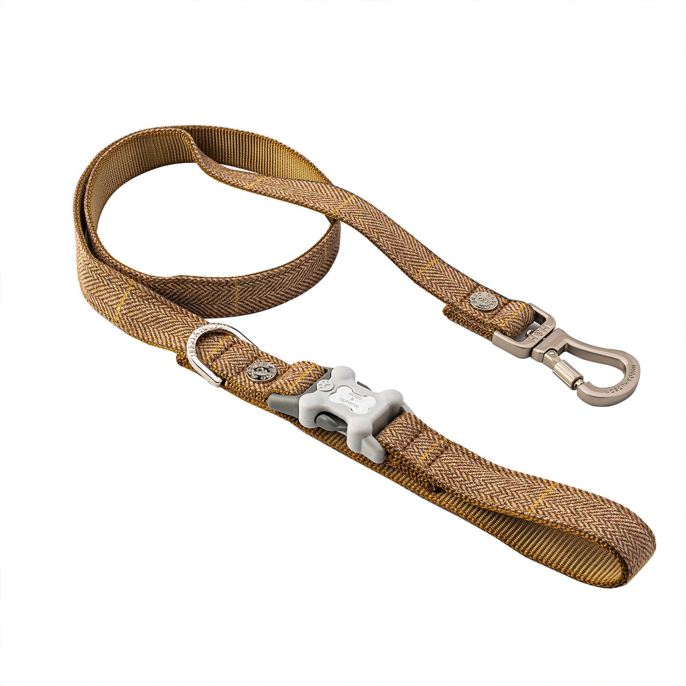 Hugo & Hudson Caramel Checked Herringbone Lead