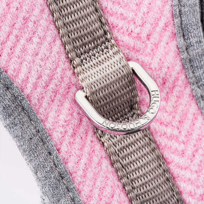 Hugo & Hudson Pink Herringbone Dog Harness