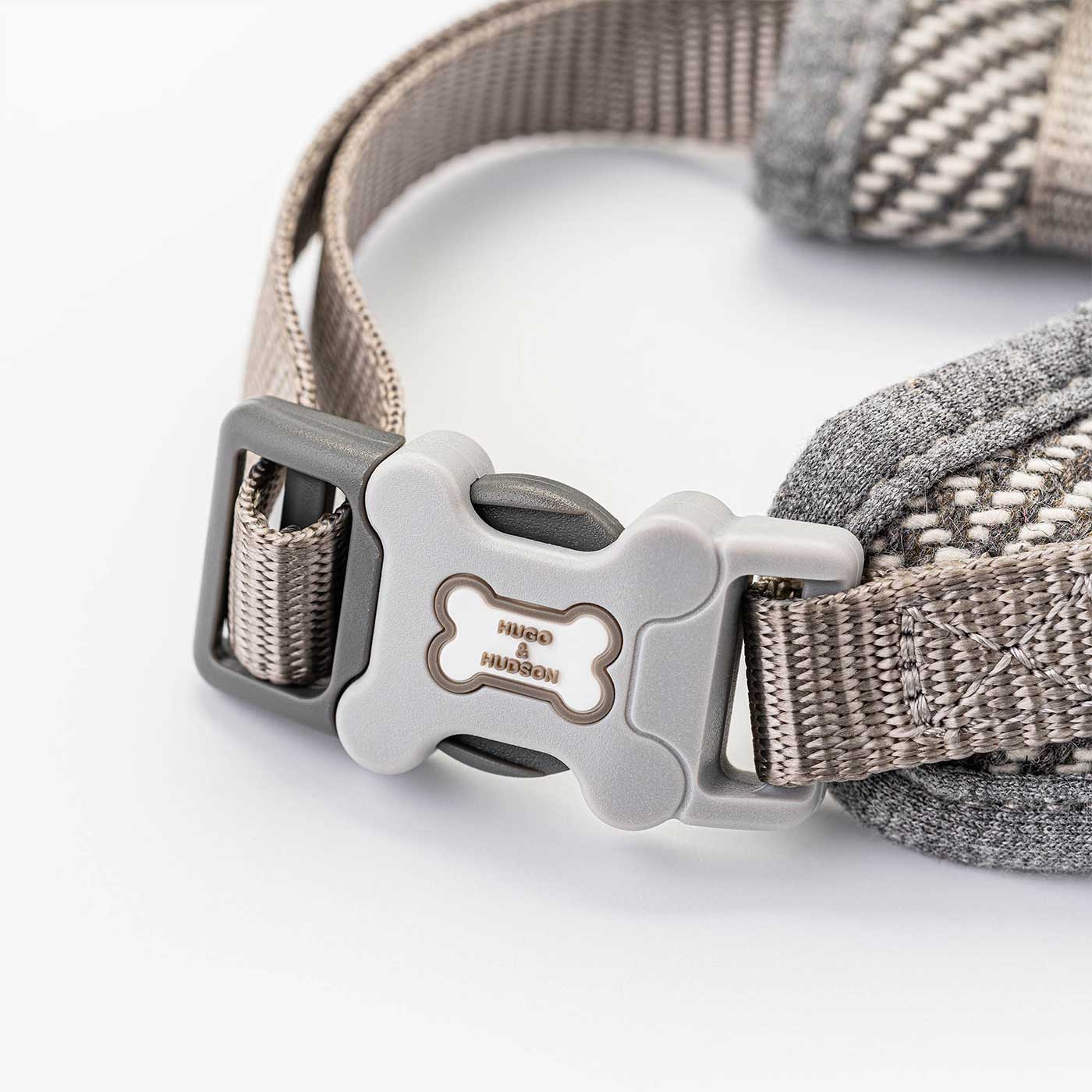 Hugo & Hudson Grey Herringbone Dog Harness