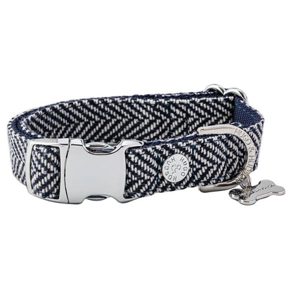 Hugo & Hudson Navy Herringbone Collar