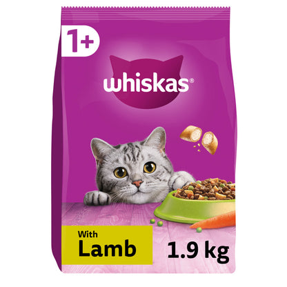 Whiskas 1+ Cat Complete Dry Food with Lamb 1.9KG