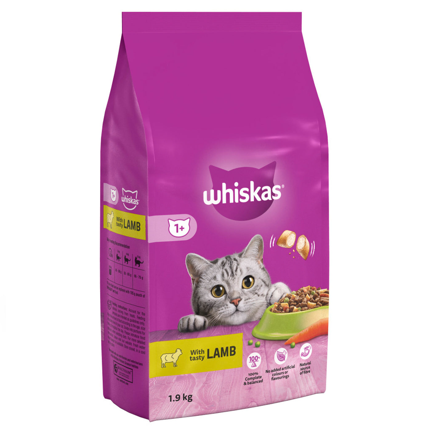 Whiskas 1+ Cat Complete Dry Food with Lamb 1.9KG