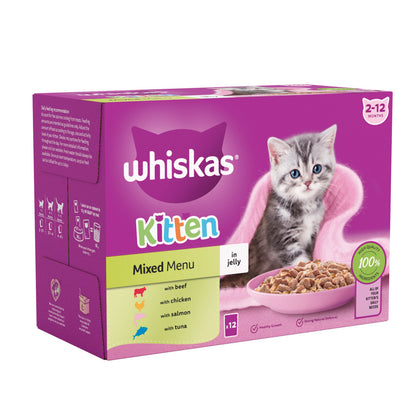 Whiskas 2-12 Months Kitten Mixed Menu in Jelly (12x85g)