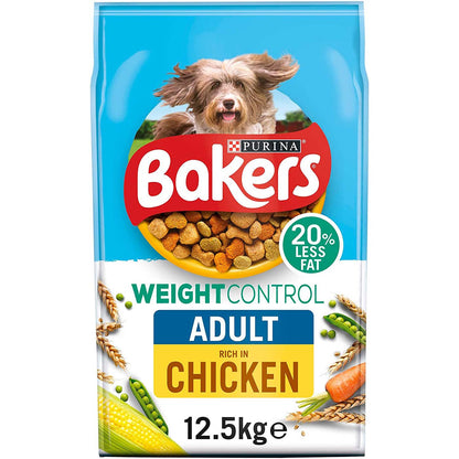 Bakers Adult Weight Control Dry Dog Food Chicken 12.5kg