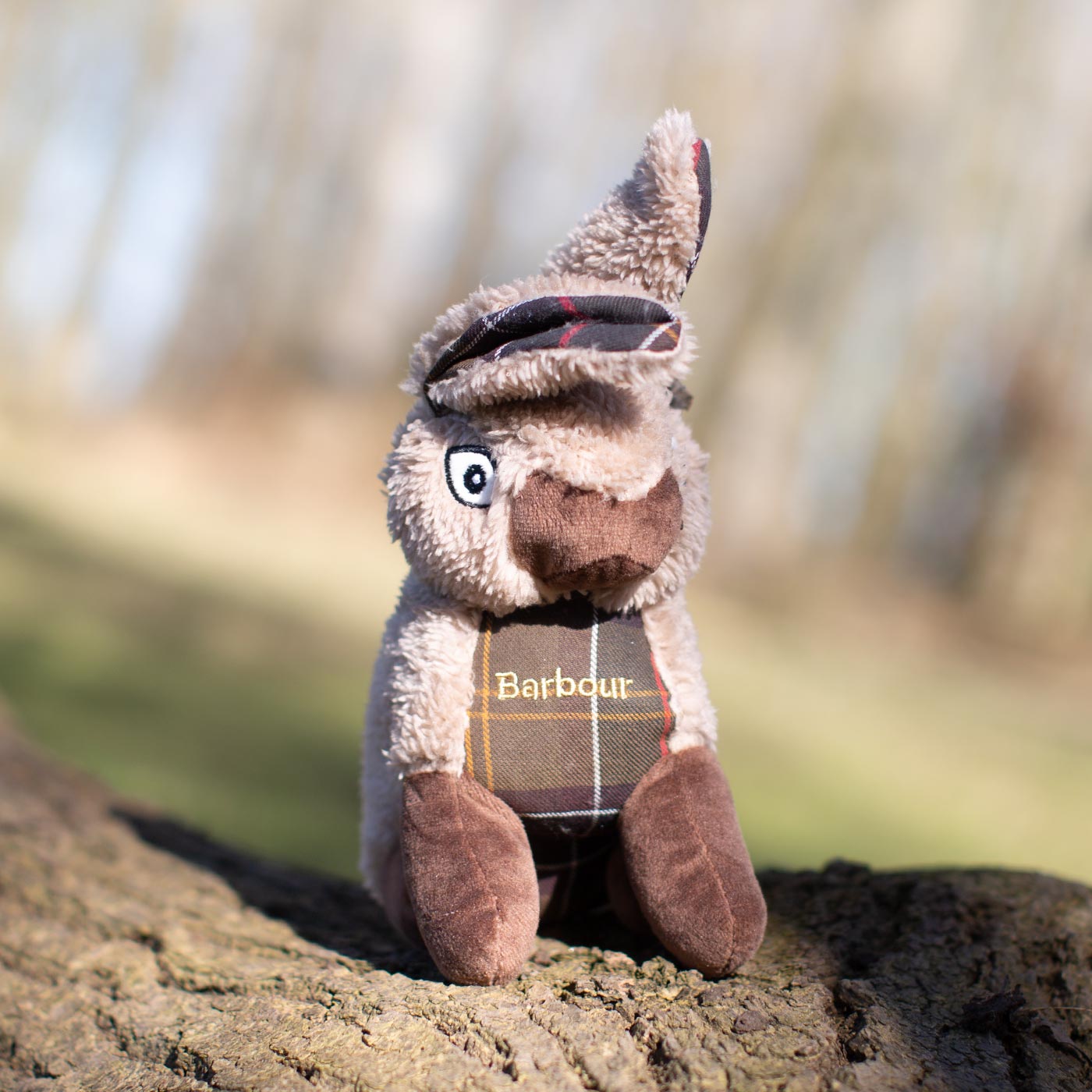 Discover Barbour Rabbit Dog Toy which features a squeak. available at Lords and Labradors