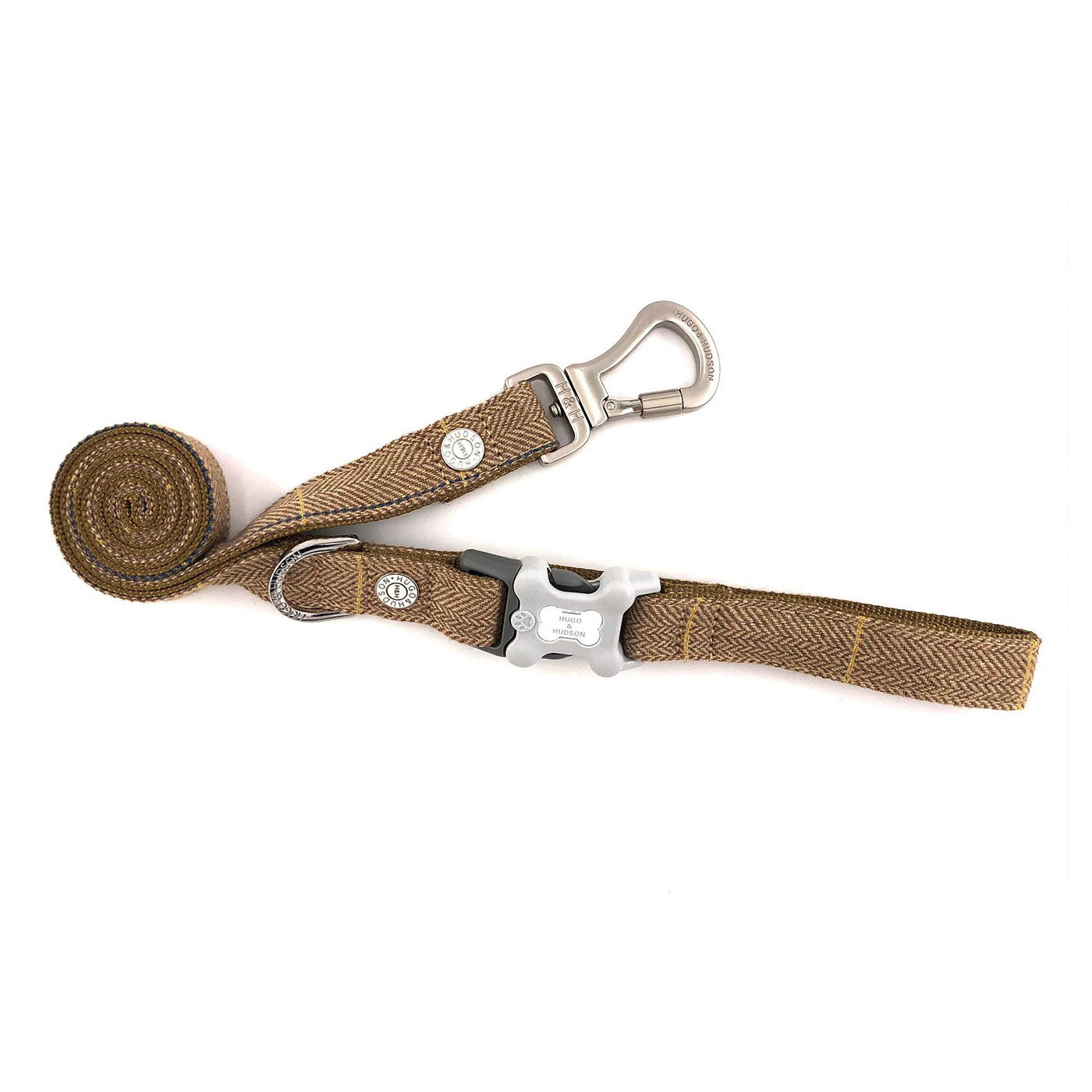 Hugo & Hudson Caramel Checked Herringbone Lead