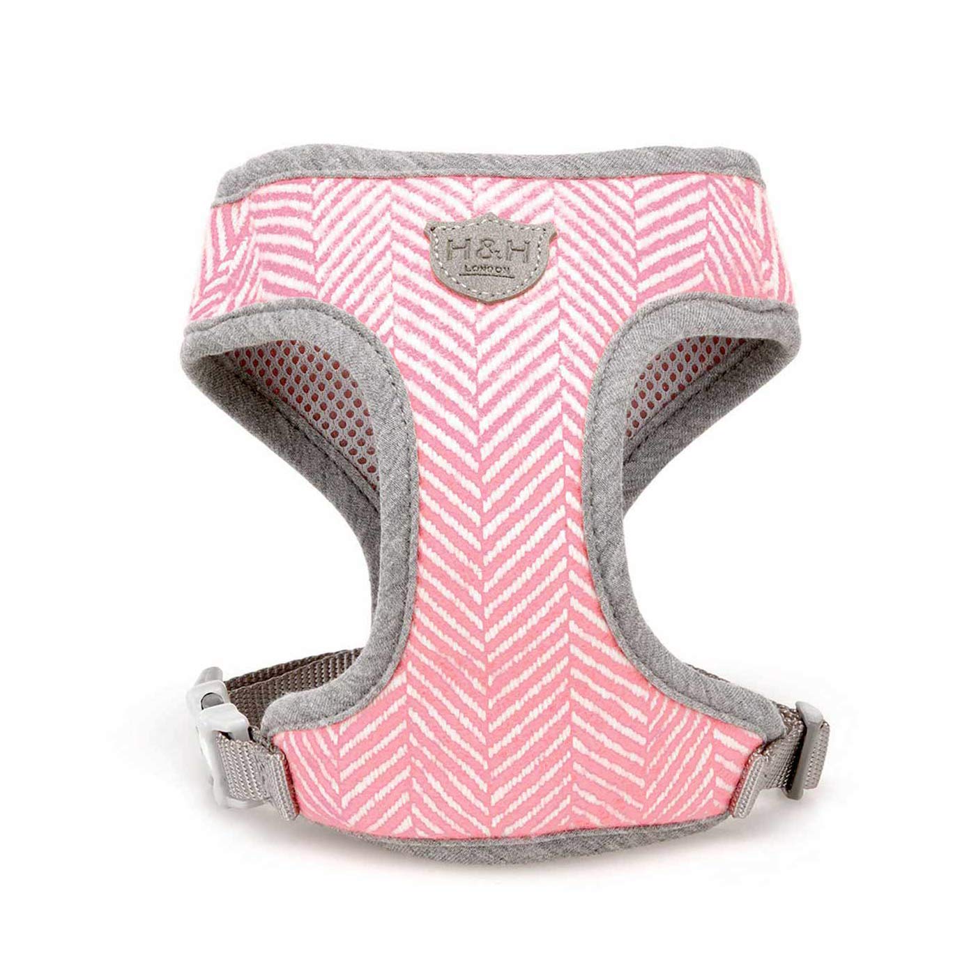 Hugo & Hudson Pink Herringbone Dog Harness