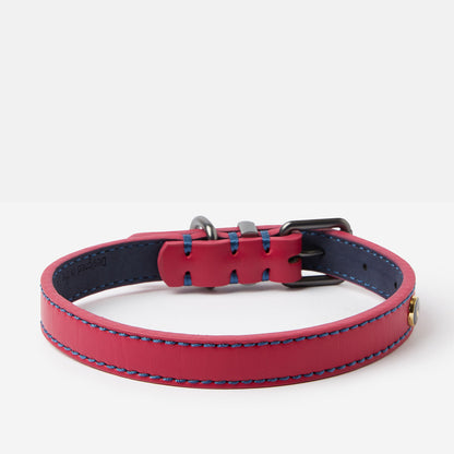 Joules Pink Leather Dog Collar