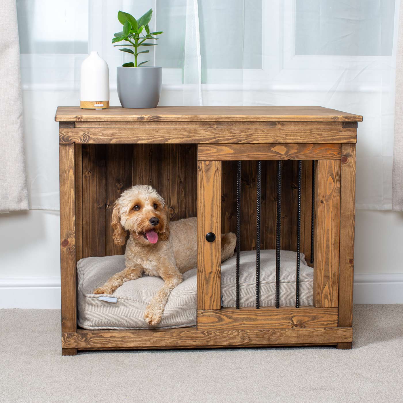 Barn door deals dog crate