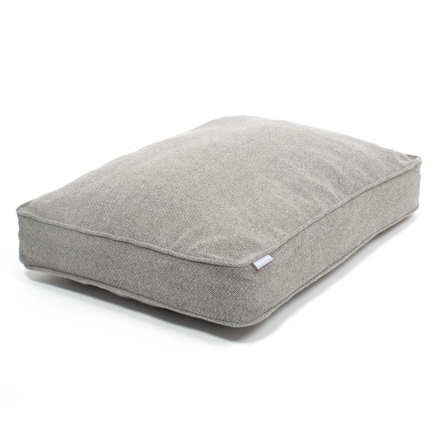 [colour:pewter herringbone] Luxury Dog Crate Cushion, Tweed collection Crate Cushion Cover in Pewter Herringbone Tweed, The Perfect Dog Crate Accessory, Available Now at Lords & Labradors