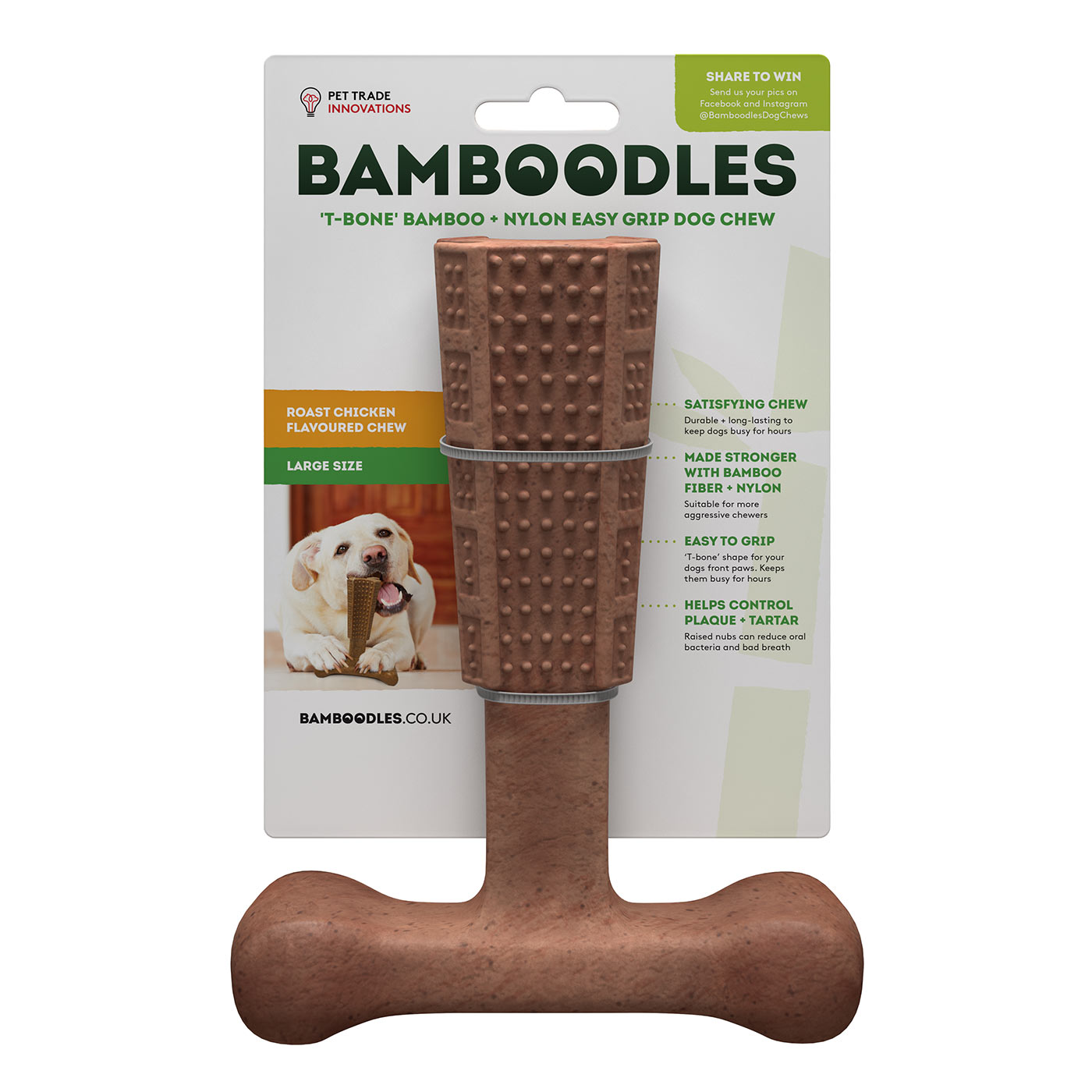 Bamboodles T-Bone Chew - Chicken Flavour