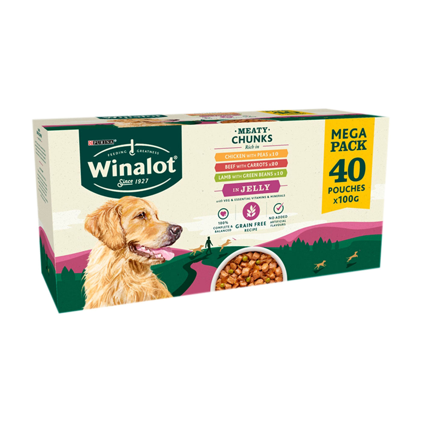 Purina winalot adult grain free dog food in jelly